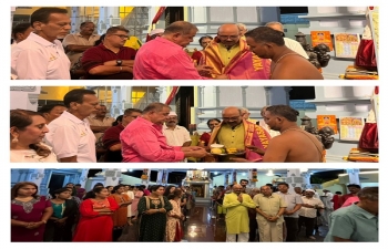 Consul General Mr. Ravi Shanker Goel was invited to Shri Balaji Venkateshwara Temple, Medan